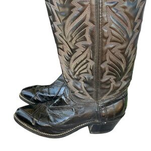 Vintage Wrangler Cowboy Boots Westernwear Women’s Size 7 1/2 Black